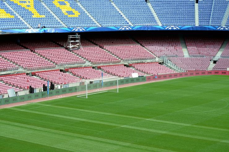 Empty Camp Nou Stadium